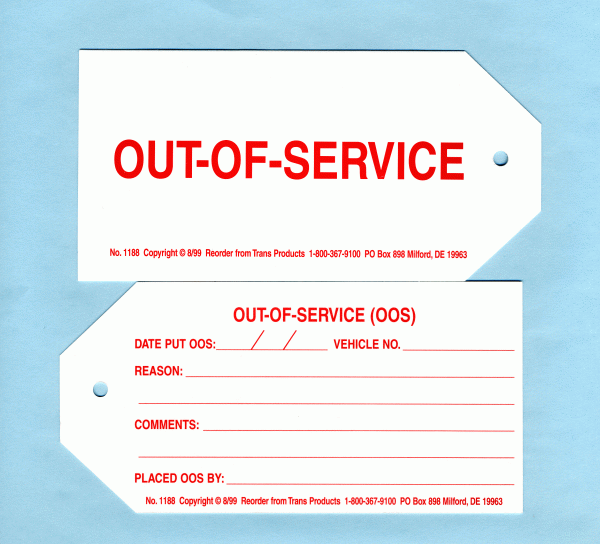 Out of Service (OOS) Tags