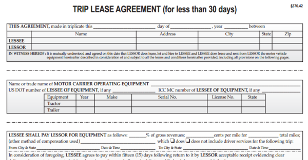 Downloadable Trip Lease Agreement Page 3 No