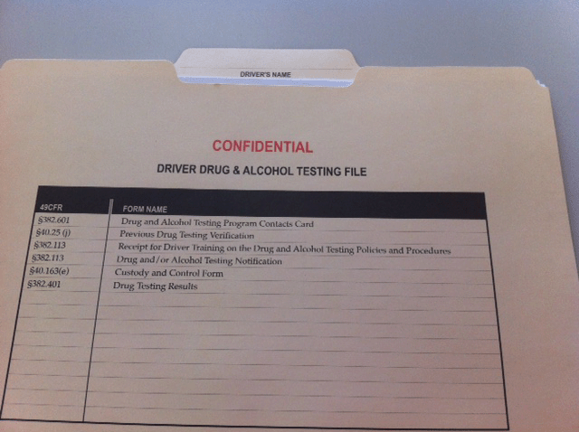 Confidential Driver Drug & Alcohol Testing File – No. 1740