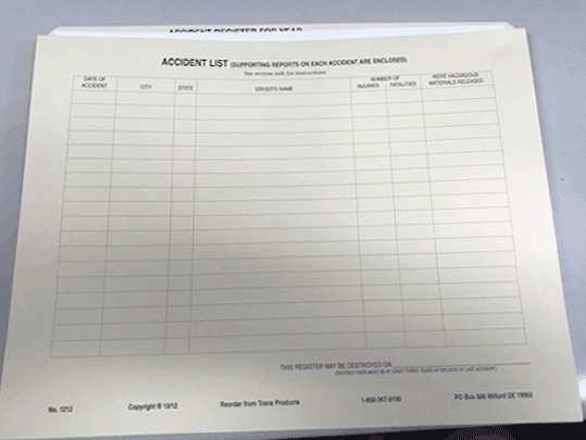 Accident Register Kit – No. 1212