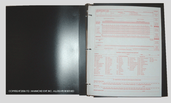 Binder for Loose Leaf Log Sheets with Inspection Reports