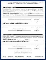 Incomplete Post-accident Testing Document