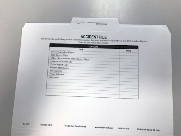 Accident File Folder - No. 1225