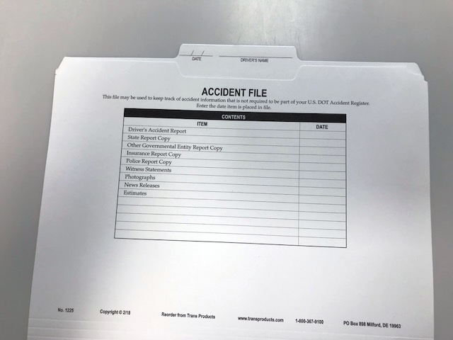 Accident File Folder – No. 1225