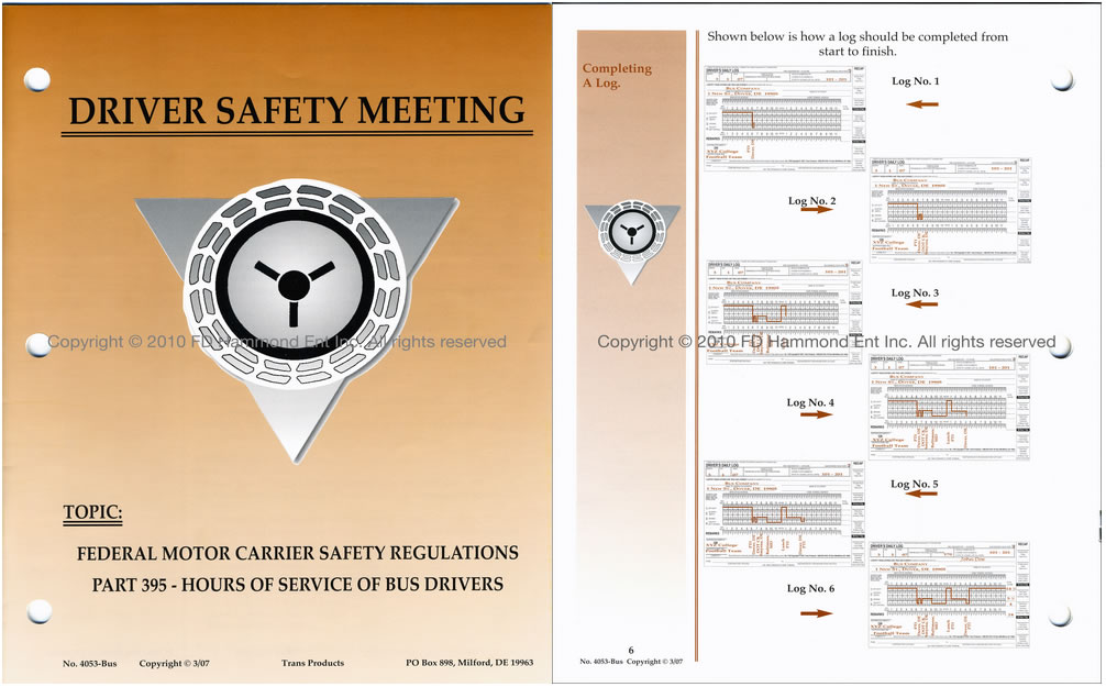 Driver Safety Meeting System – No. 4053-BUS Hours of Service Bus Drivers