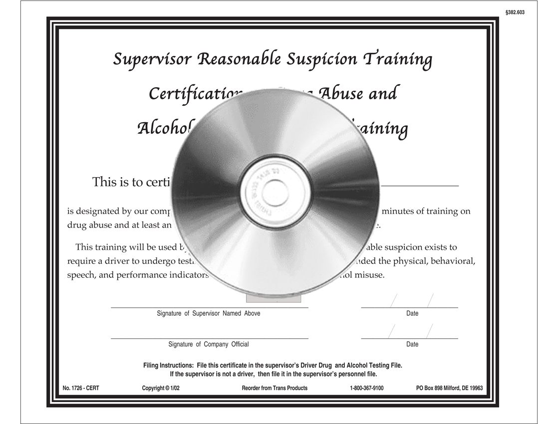 Supervisor Training System on Recognizing Drug Abuse and Alcohol Misuse – No. 1726